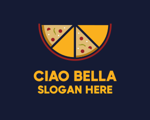 Pepperoni Pizza Slices logo design