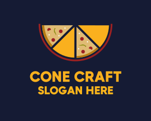 Pepperoni Pizza Slices logo design