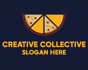 Pepperoni Pizza Slices logo design