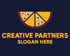 Pepperoni Pizza Slices logo design