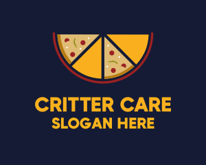 Pepperoni Pizza Slices logo design