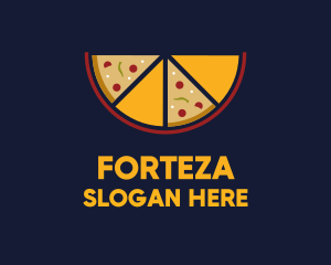 Pepperoni Pizza Slices logo design