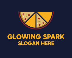 Pepperoni Pizza Slices logo design