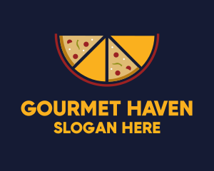 Pepperoni Pizza Slices logo design