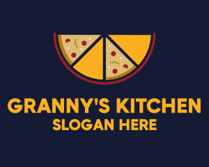 Pepperoni Pizza Slices logo design