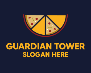 Pepperoni Pizza Slices logo design