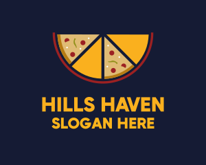 Pepperoni Pizza Slices logo design