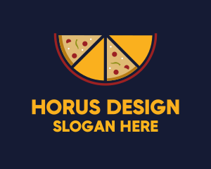 Pepperoni Pizza Slices logo design