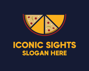 Pepperoni Pizza Slices logo design