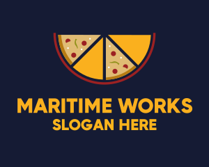 Pepperoni Pizza Slices logo design