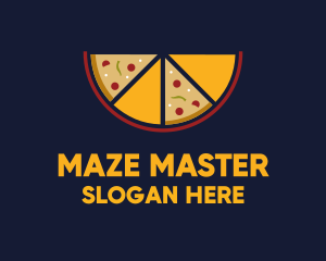 Pepperoni Pizza Slices logo design