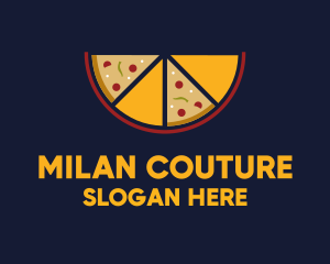 Pepperoni Pizza Slices logo design