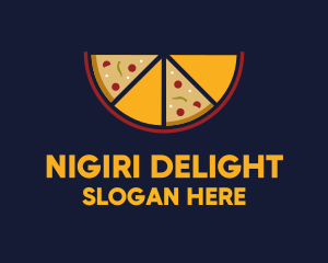 Pepperoni Pizza Slices logo design