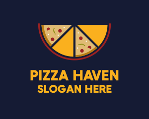 Pizzeria - Pepperoni Pizza Slices logo design