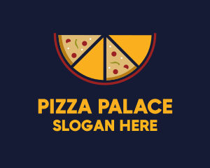 Pizza - Pepperoni Pizza Slices logo design