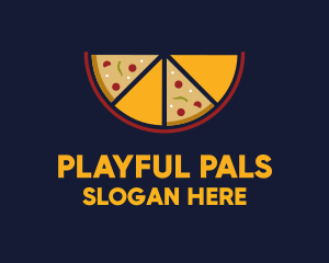 Pepperoni Pizza Slices logo design