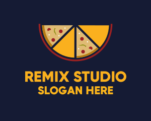 Pepperoni Pizza Slices logo design