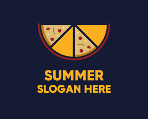 Pepperoni Pizza Slices logo design