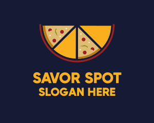 Pepperoni Pizza Slices logo design