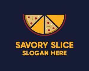 Pepperoni Pizza Slices logo design