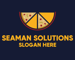 Pepperoni Pizza Slices logo design