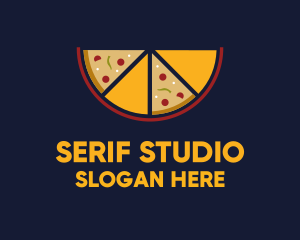 Pepperoni Pizza Slices logo design