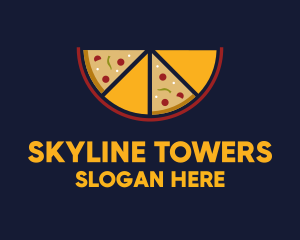 Pepperoni Pizza Slices logo design