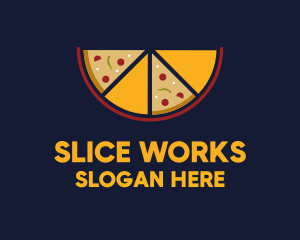 Slice - Pepperoni Pizza Slices logo design