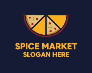 Pepperoni Pizza Slices logo design