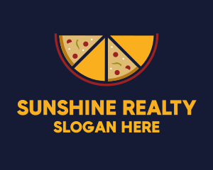 Pepperoni Pizza Slices logo design