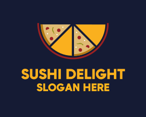 Pepperoni Pizza Slices logo design