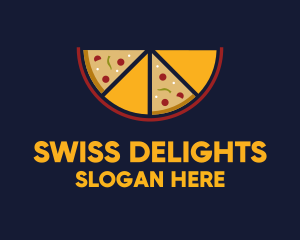 Pepperoni Pizza Slices logo design