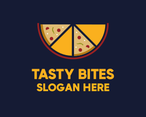Eat - Pepperoni Pizza Slices logo design