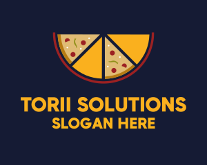 Pepperoni Pizza Slices logo design