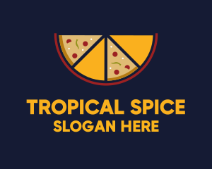 Pepperoni Pizza Slices logo design