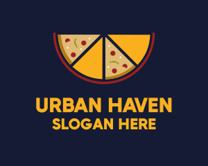 Pepperoni Pizza Slices logo design