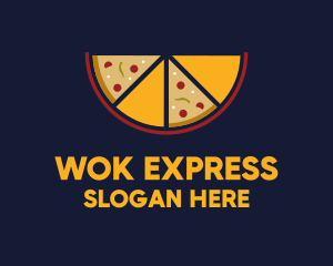 Pepperoni Pizza Slices logo design