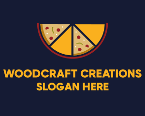 Pepperoni Pizza Slices logo design