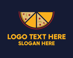 Eat - Pepperoni Pizza Slices logo design