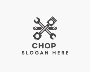 Mechanical - Wrench Piston Mechanic logo design