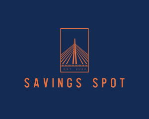 Suspension Bridge Landmark Structure logo design