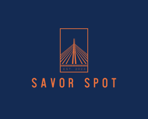 Suspension Bridge Landmark Structure logo design