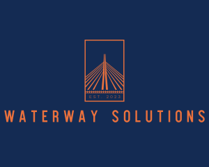 Suspension Bridge Landmark Structure logo design