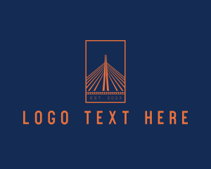 Landmark - Suspension Bridge Landmark Structure logo design