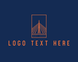 Suspension Bridge Landmark Structure Logo