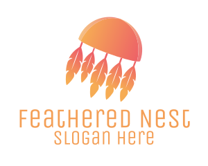 Feathers - Orange Boho Feathers logo design