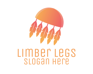 Legs - Orange Boho Feathers logo design