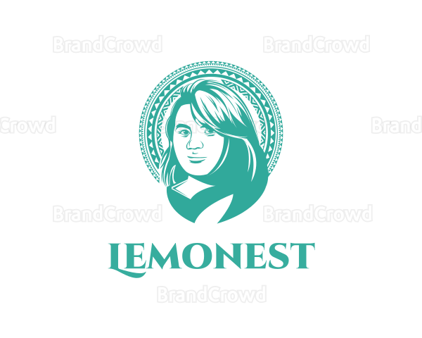 Woman Mandala Portrait Logo