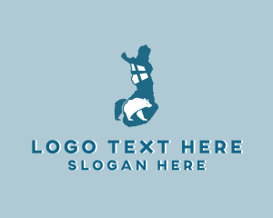 Animal - Polar Bear Map logo design