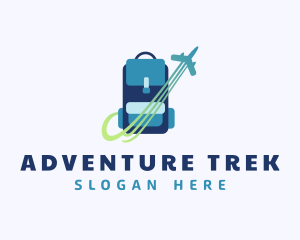 Backpacker - Backpack Plane Travel logo design